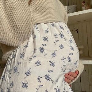 UNIVERSAL THREAD Blue Floral Midi Ruffle Dress